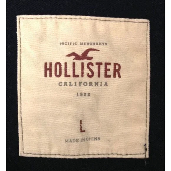 Vtg Hollister Cardigan Sweater Women L Black V-neck Y2K Preppy Elana Bella Logo - Picture 8 of 10